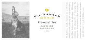 wine label features a bunny reads Kilikanoon Clare Valley Cabernet Sauvignon 2019