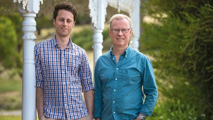 two men on a porch